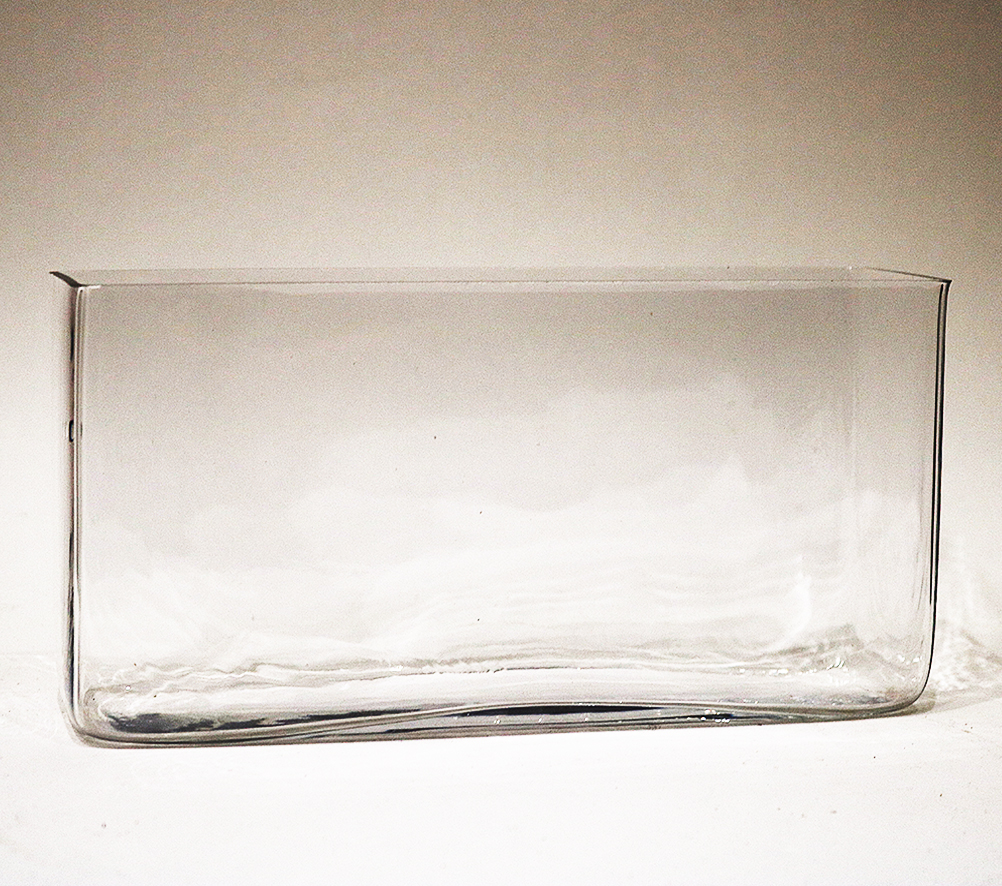 Vase, Windlicht, Glas viereckig 12 x 23,5 x 7